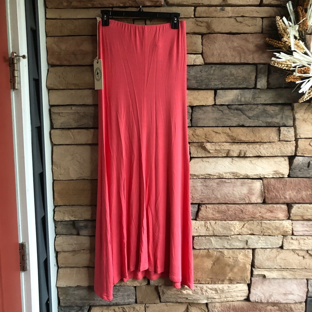 Jarrett Bay Strapless Coral Stretch Maxi Dress NWT Women Medium - Picture 5 of 10